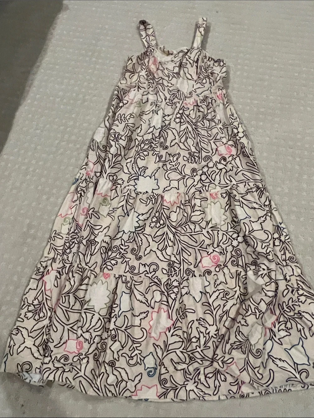 Girls Floral Print White & Pink Sundress